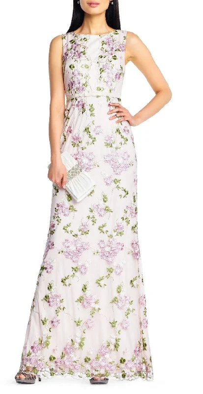 Daily Deals Adrianna Papell AP1E204015 Sleeveless Long Formal Floral Dress