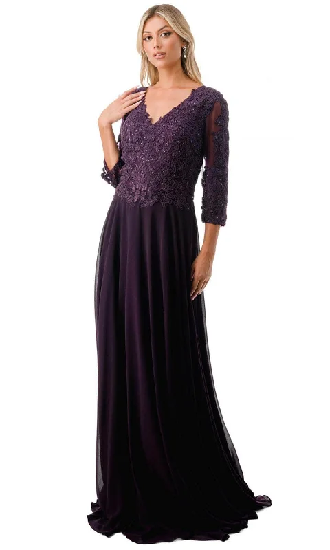 Explore What'S New Aspeed Design M2758Q - Lace Appliqued A-Line Evening Gown