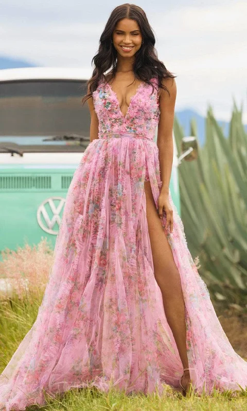 Limited Stock, Big Discounts Sherri Hill 55622 - Floral Sleeveless Evening Dress