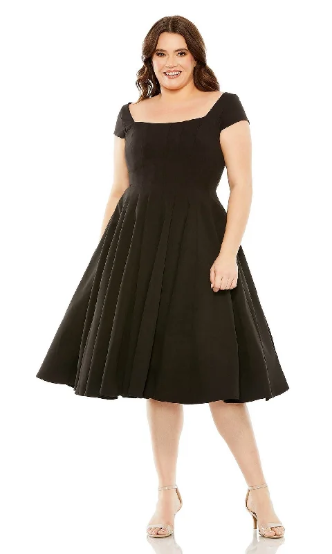 New Season Fashion Preview Plus-Size Short Black Wedding-Guest Dress 49784W