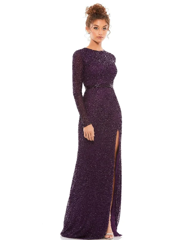 Clearance Event Mac Duggal Formal Beaded Long Sleeve Dress Sale