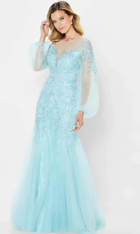 Stylish Looks Montage by Mon Cheri 122908 - Illusion Bishop Sleeve Evening Gown