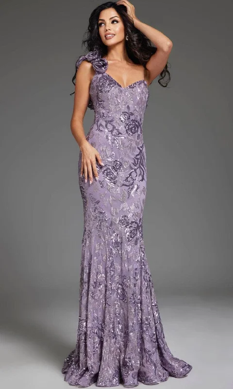 Special Offers, Don't Miss Jovani 37634 - Floral Sequin One-Shoulder Prom Gown