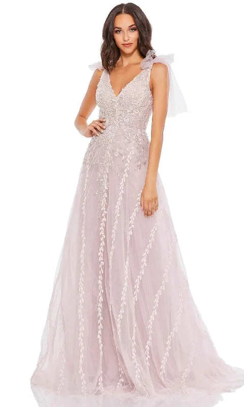 Absurdly Cheap Sale Mac Duggal 20313 - V-Neck Bow Strap Gown