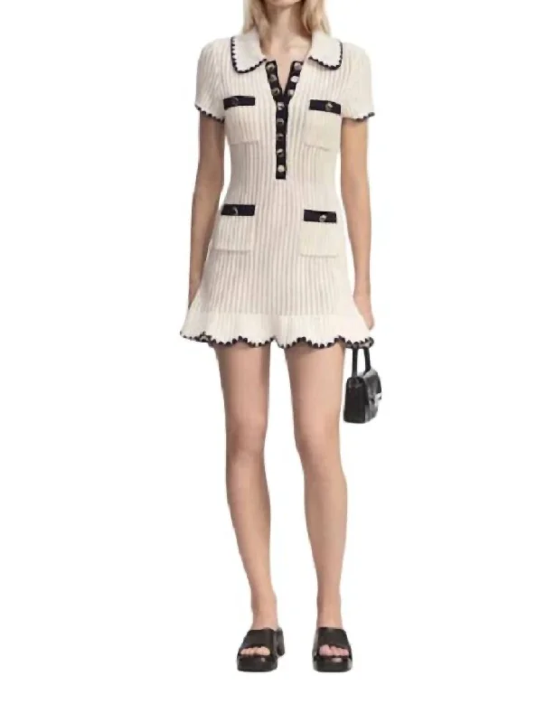 Contemporary Casual Deals Crochet Collared Mini Dress In Cream