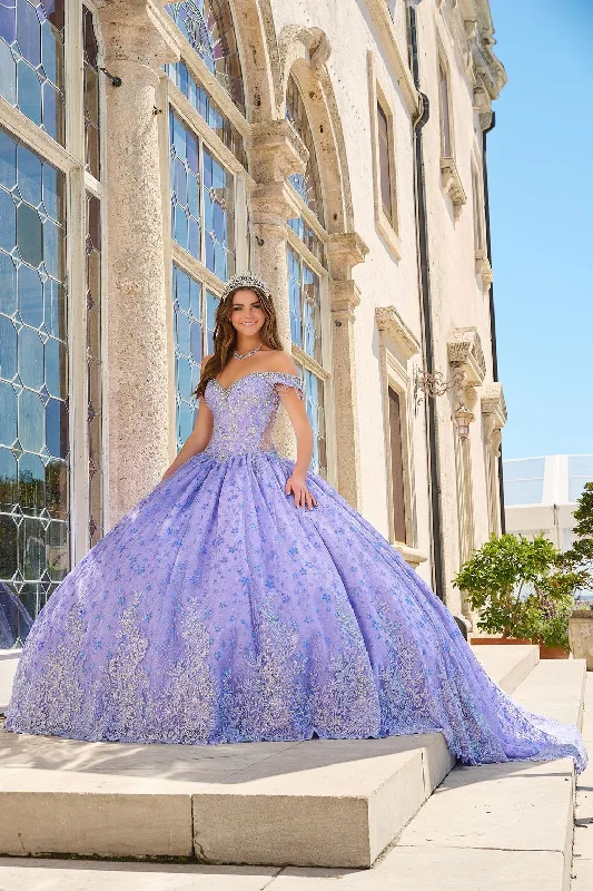 Hot Styles Amarra 54220 Floral Glitter Long Ball Gown Quinceanera Dress