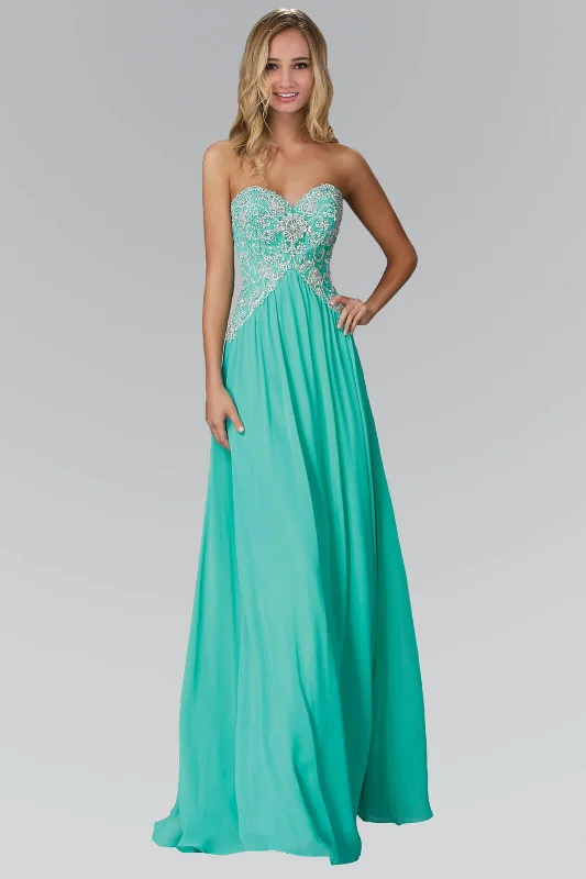 Modern Chic Discounts Long Strapless Sweetheart Chiffon Prom Formal Dress