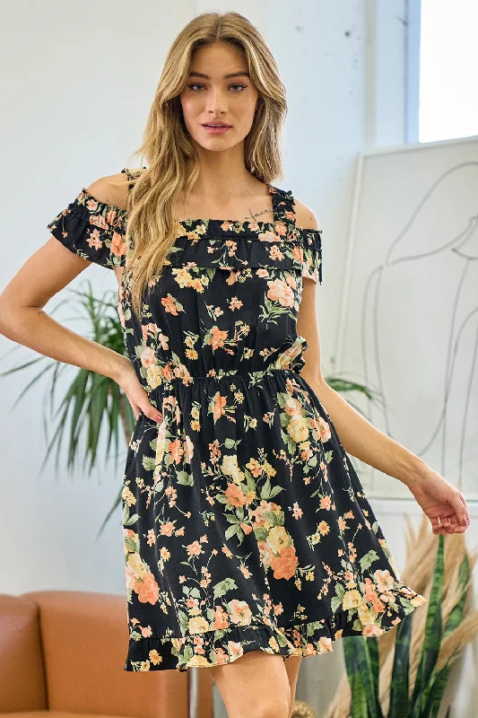 Unleash Your Fashion Short Off Shoulder Floral Dress