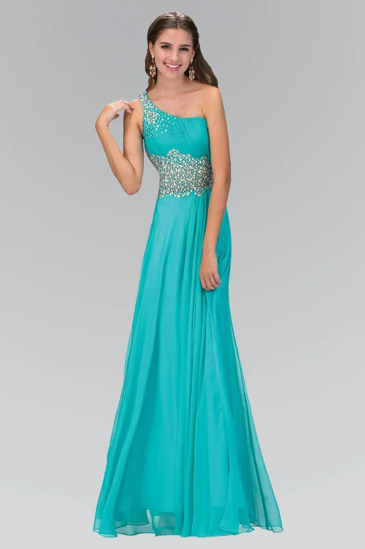 Catch Every Fashion Trend One Shoulder Chiffon Long Prom Dress Formal