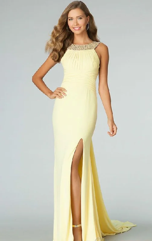 Edgy Fashion Deals Jovani JVN93211 Size 2  Long Fitted Embellished High Neck Dress Formal Gown