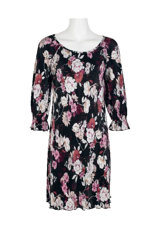 Summer Fashion Connected Apparel Short 3/4 Sleeve Floral Dress