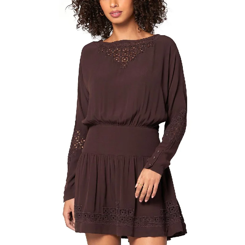 Athleisure Style Sale Womens Crochet Inlet Mini Mini Dress