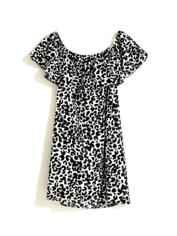 Fashion Forward, Function First Women's Leopard Print Off Shoulder Mini Dress In Multicolor