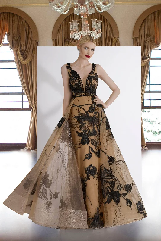 Premium Style Janique - W2185 Floral Lace Tulle Gown