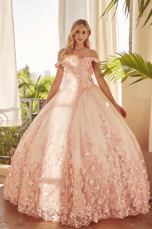 Insane Discount Onslaught Long Quinceanera Off Shoulder Floral Ball Gown Sale