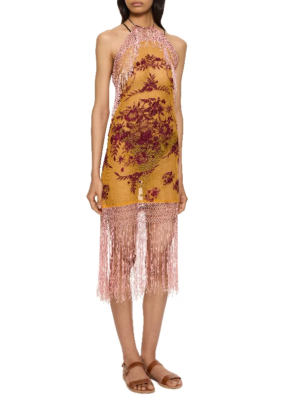 Fashion-Forward Celia Demi Couture Piano Shawl Halter Mini Dress