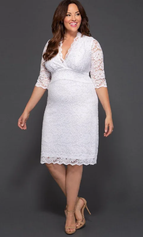 Low Price Special Kiyonna Luxe Lace Wedding Short Dress