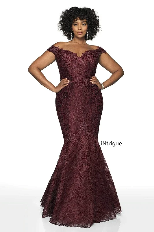 Latest Trends Blush by Alexia Designs 425W - Floral Lace Off Shoulder Formal Gown