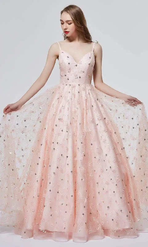 Fashionista Favorites J'Adore Dresses - J19006 Floral Accented Softy A-line Gown