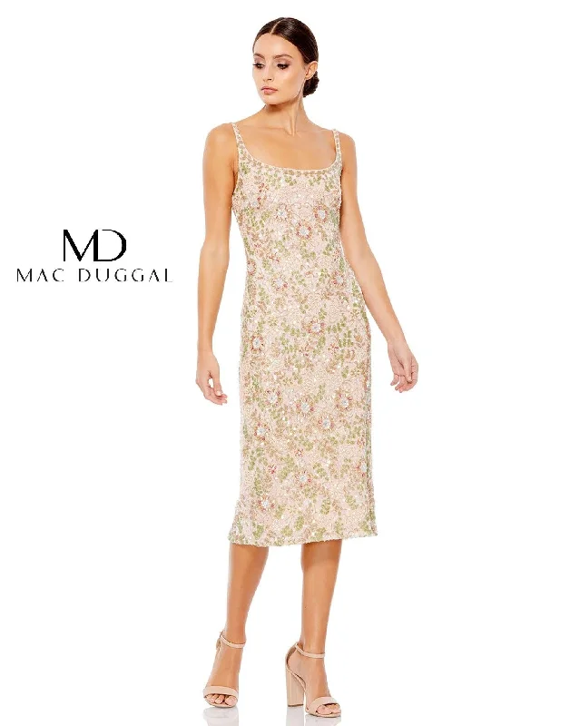 Flash Sale, Don'T Miss Mac Duggal 10755 Short Floral Beaded Cocktail Dress