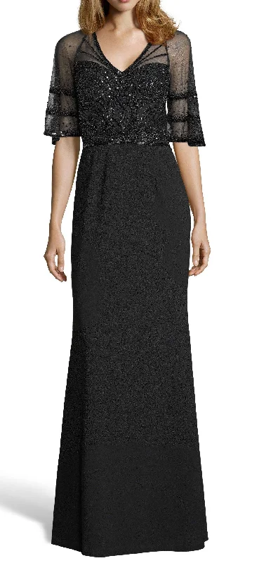 Popular Collection Adrianna Papell AP1E204863 Long Sleeve Cutout Crepe Formal Dress