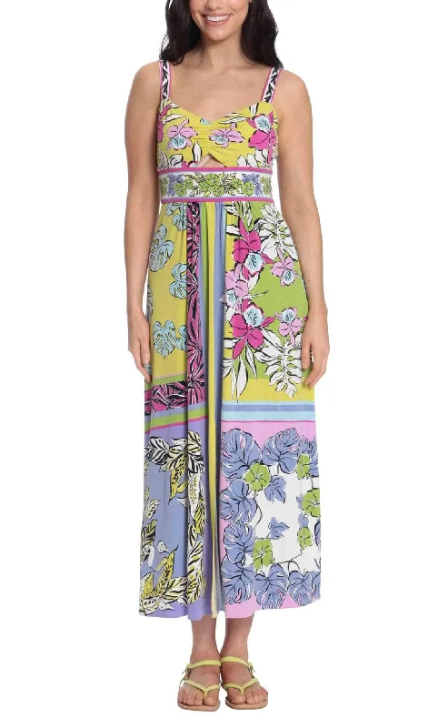 Fashion Sale London Times T6208M - Floral Sleeveless Long Dress