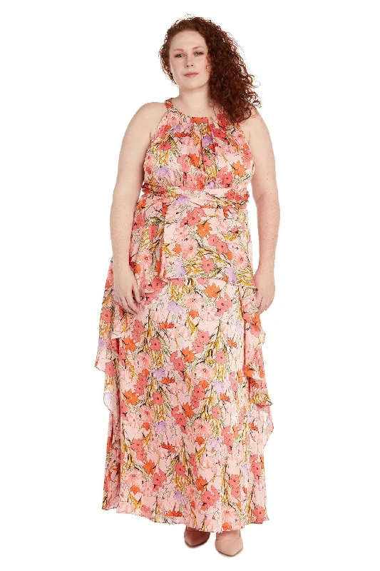 Flash Sales R&M Richards 1118W Plus Size Long Floral Maxi Dress