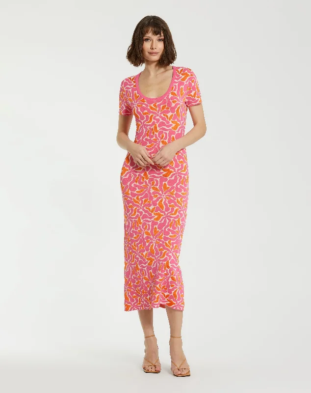 New Styles Just In Mac Duggal K10045 Floral Long Knitted Maxi Dress