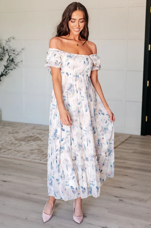 Relaxed Style Deals Gentle Yet Strong Balloon Sleeve Floral Dress