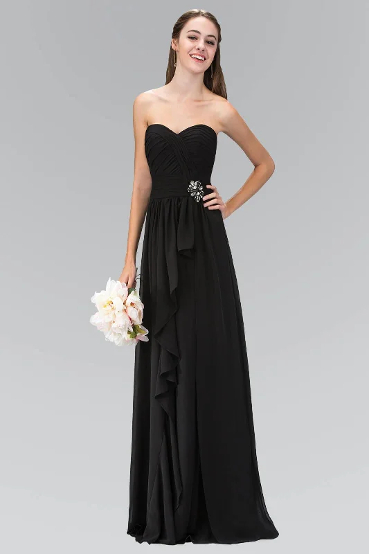 Spring Fashion Strapless Sweetheart Chiffon Formal Long