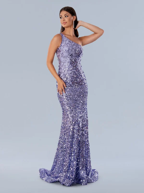 Easy Elegance Sales Stella Couture 24155 Sequin Prom Long Floral Formal Dress