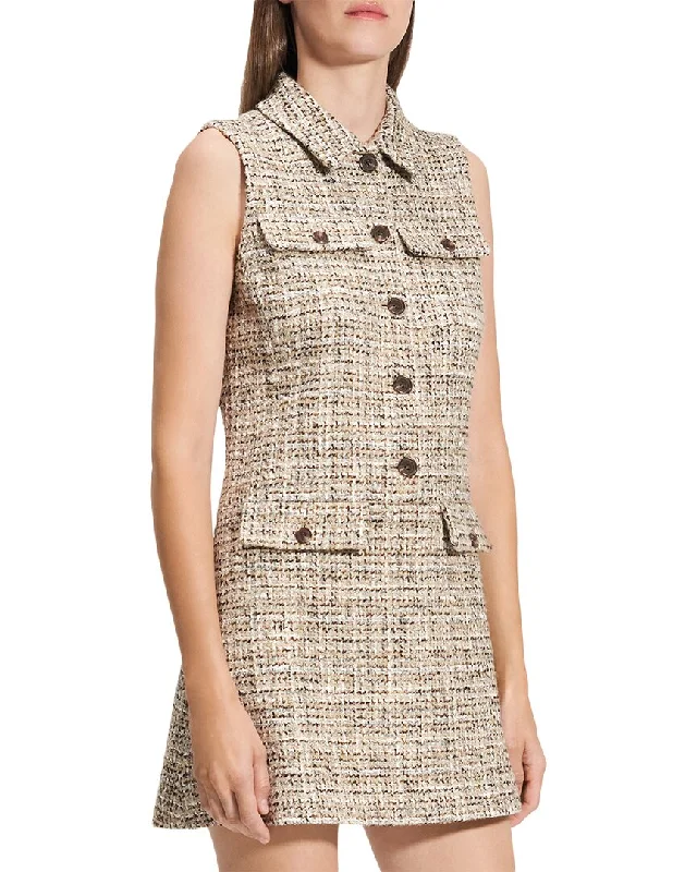 Affordable Trendy Fashion Theory Mix Tweed Military Mini Dress