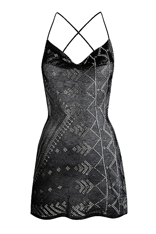 Evening Elegance 1920's Egyptian Black Mini Dress