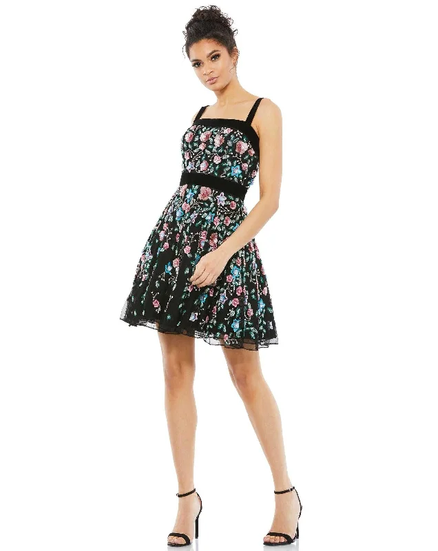 Edgy Fashion Deals Mac Duggal 4984 Short Floral Cocktail Dress