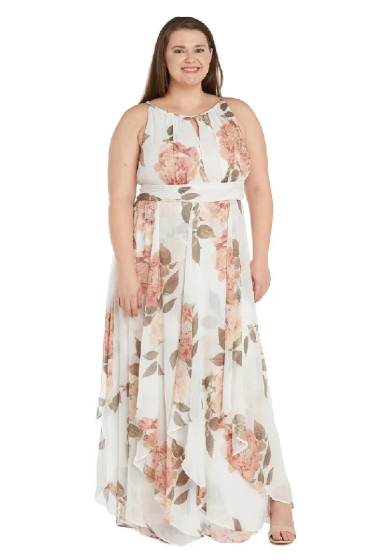 Budget Saver R&M Richards 7908W Long Floral Print Plus Size Dress