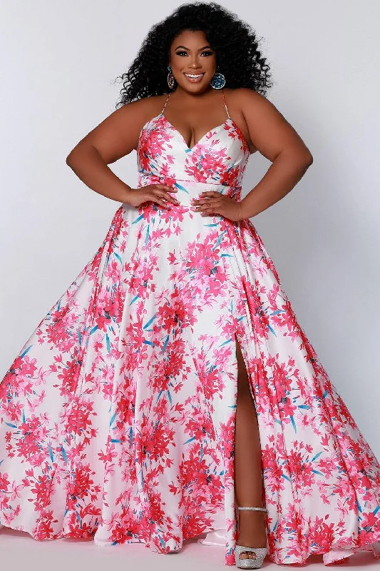 The Good Stuff Sydneys Closet CE2206 Long Plus Size Floral Formal Dress