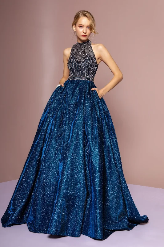 Shop Sales Long High Neck Prom Dress Ball Gown