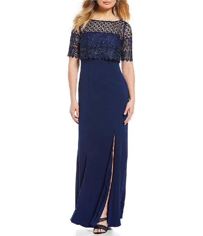 Special Offers Adrianna Papell AP1E203288 Long Formal Crepe Lace Dress