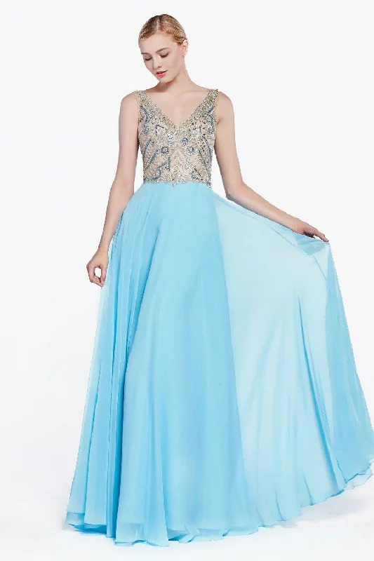 Timeless Style Promotions Cinderella Divine CD71190 Long Formal Dress Sleeveless Prom Gown