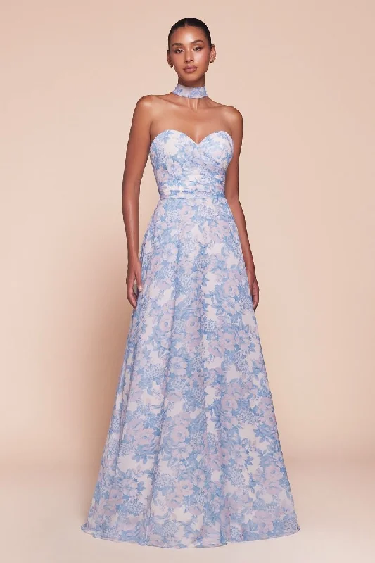 Effortless Style, Endless Impact Cinderella Divine 7443 Formal Long Floral Printed Prom Dress