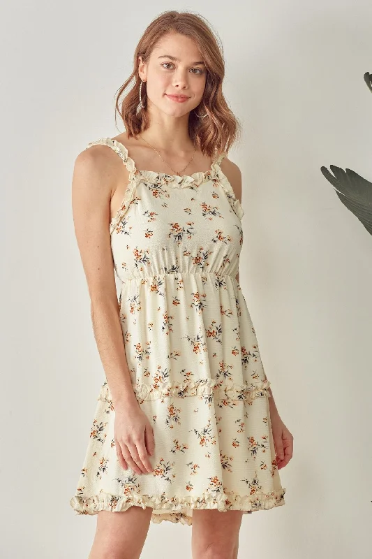 Chic Style, Always In Vogue Short Floral Merrow Ruffle Dress