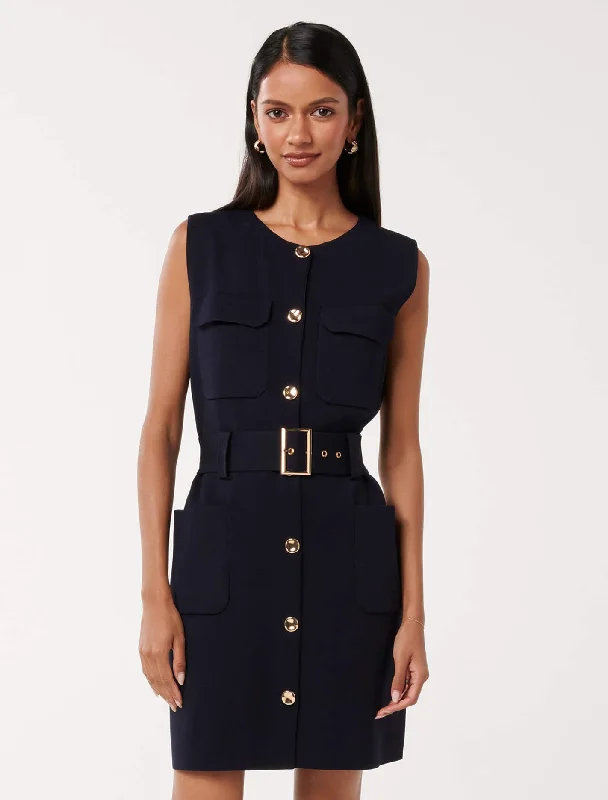 Fast Fashion Favorites Parker Petite Luxe Utility Mini Dress