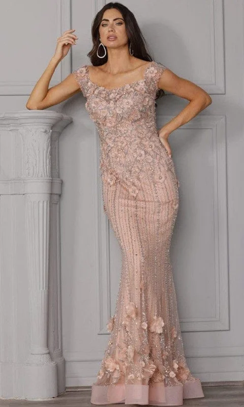 Chic & Cozy Collection Terani Couture - 2021GL3161 Bateau Floral Lace Sheath Dress