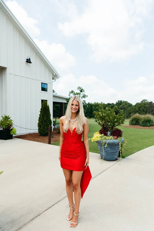 Boutique Styles Look Alive Mini Dress - Red