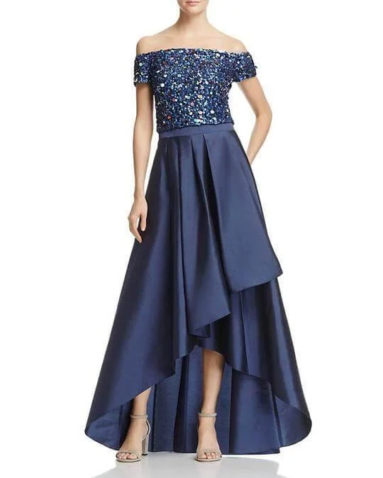 Contemporary Fashion Sale Adrianna Papell AP1E201583 Off Shoulder Two Piece High Low Dress