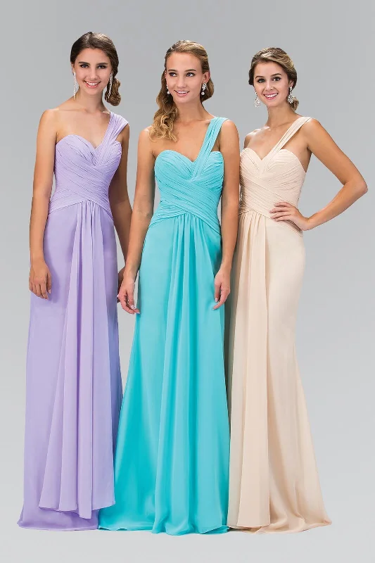 Timeless Elegance Sale One Shoulder Ruched Long Prom Dress Fomal