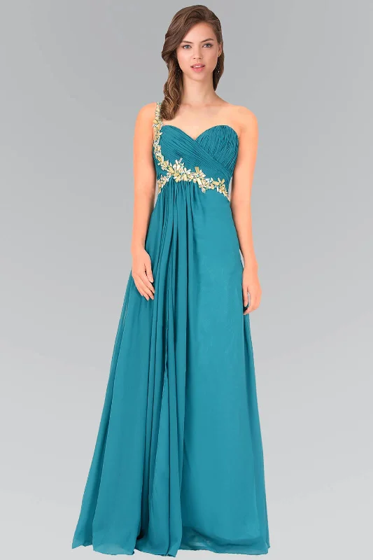 Big Savings Empire One Shoulder Chiffon Long Formal Dress