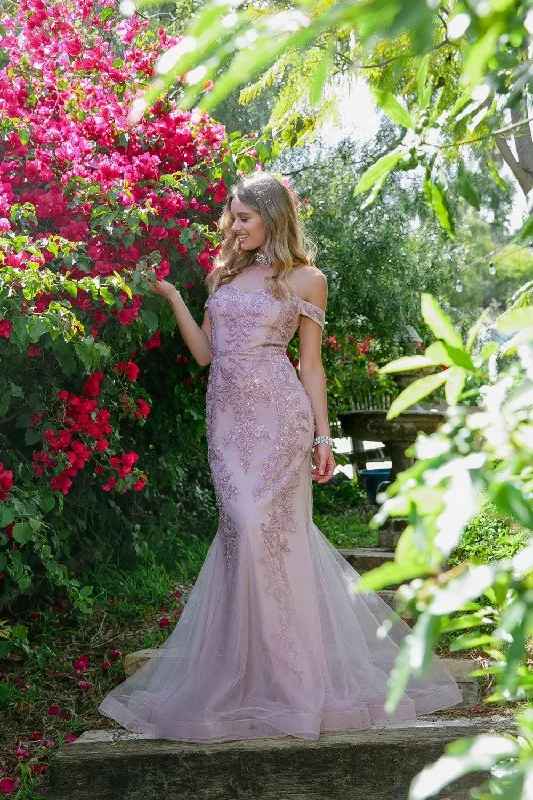 Vintage-Inspired Style Offers Prom Long Dress Off Shoulder Evening Gown