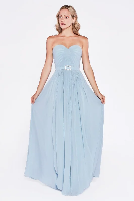 Vintage-Modern Style Offers Cinderella Divine C7460 Long Strapless Formal Dress Bridesmaid