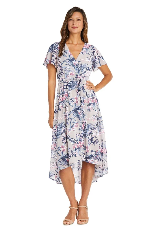 Luxury Fashion R&M Richards 9400P High Low Floral Petite Dress